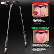 Load image into Gallery viewer, 4 Pack Metal Tongue Scraper, Medical Grade 100% Stainless Steel Tounge Scraper Cleaner for Oral Care, Easy to Use Tongue Cleaner for Hygiene, Bad Breath Treatment for Adults & Kids