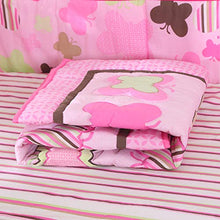 Load image into Gallery viewer, Wowelife Baby Pink Butterfly 7 Piece Baby Girl Bedding Crib Sets with Bumpers(Pink Butterfly)
