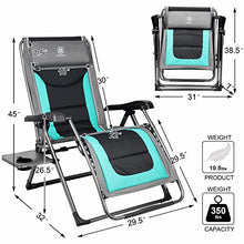 Load image into Gallery viewer, EVER ADVANCED Oversize XL Zero Gravity Recliner Padded Patio Lounger Chair with Adjustable Headrest Support 350lbs, Green