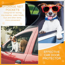 Load image into Gallery viewer, GliCraft 2 Pcs Car Door Protector Pet Dog Paw Prints Car Door Cover Protector Waterproof Scratching Nonslip Universal Fit Car Door Guard with Storage Pockets for Interior Vehicle, Machine Washable