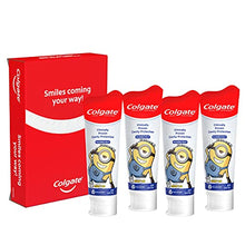 Load image into Gallery viewer, Colgate Kids Toothpaste with Anticavity Fluoride Featuring Minions, ADA-Accepted, Bubble Fruit Gel, White/Red - 4.6 Ounce (Pack of 4)
