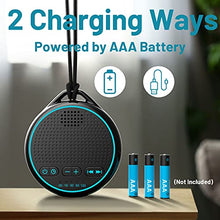 Load image into Gallery viewer, Fourair White Noise Sound Machine with 25 Soothing Sounds Powered by USB or Battery Portable Lanyard for Travel 32 Volume Levels 5 Timers and Memory Function for Baby Kids Adults Sleeping (Black)