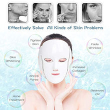 Load image into Gallery viewer, 7 LED Skin Care Mask for Face and Optical Cosmetic Mask and Portable Neck Skin Rejuvenation Light Therapy Facial Care Mask.White.