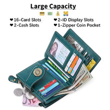 Load image into Gallery viewer, SENDEFN Small Womens Wallet Leather Bifold Card Holder RFID Blocking with Zipper Coin Pocket