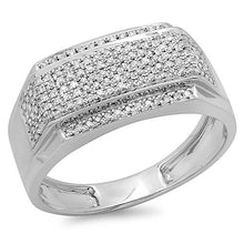 Load image into Gallery viewer, Dazzlingrock Collection 0.45 Carat (ctw) Sterling Silver White Diamond Men's Flashy Hip Hop Pinky Ring 1/2 CT, Size 9.5