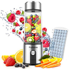 Load image into Gallery viewer, Portable Blender Glass, PopBabies Smoothie Blender to go, Rechargeable USB Blender with travel, Wireless Personal Blender Protein Shaker 5200mah