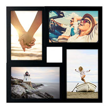 Load image into Gallery viewer, Malden 4x6 4-Opening Matted Collage Picture Frame, Displays Four, Black