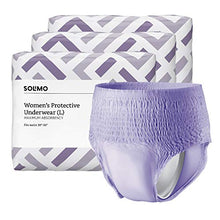 Load image into Gallery viewer, Amazon Brand - Solimo Incontinence Underwear for Women, Maximum Absorbency, Large, 54 Count, 3 Packs of 18