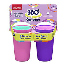 Load image into Gallery viewer, Playtex Sipsters Stage 2 360 Degree Spill-Proof, Leak-Proof, Break-Proof Spoutless Cup for Girls, 10 Oz - 2Count