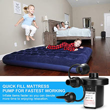 Load image into Gallery viewer, Electric Air Pump, AGPtEK Portable Quick-Fill Air Pump with 3 Nozzles, 110V AC/12V DC, Perfect Inflator/Deflator Pumps for Outdoor Camping, Inflatable Cushions, Air Mattress Beds, Boats, Swimming Ring
