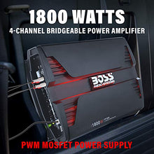 Load image into Gallery viewer, BOSS Audio Systems PF1800 4 Channel Car Amplifier - 1800 Watts, Full Range, Class A-B, 2-4 Ohm Stable, Mosfet Power Supply, Bridgeable