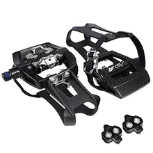 Load image into Gallery viewer, BV Bike Shimano SPD Compatible 9/16'' Pedals with Toe Clips (SPD Cleats included) - MTB/Spin/Indoor/Exercise/Peloton Bicycle Pedals