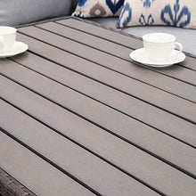 Load image into Gallery viewer, Wisteria Lane Patio Furniture Set,7 Piece Outdoor Dining Sectional Sofa Couch with Dining Table and Chair, All Weather Deck Wicker Conversation Set with Cushion, Grey