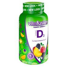 Load image into Gallery viewer, Vitafusion Vitamin D3, 50 mcg, Peach, Blackberry, Strawberry, 150 Count
