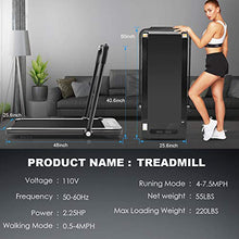 Load image into Gallery viewer, Folding Treadmill,2 in1 Small Treadmills for Home,2.25Hp Electric Under Desk Treadmill Weight Machine with Bluetooth Speakers&Remote Control,Built-in 5 Modes&12 Programs,Installation-Free (Black)