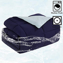 Load image into Gallery viewer, Reversible Lightweight Comforter - All Season Down Alternative Comforter Queen Summer Duvet Insert Blue Quilted Bed Comforters with Corner Tabs Full / Queen Size Navy / Light Blue