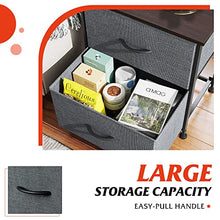Load image into Gallery viewer, WLIVE Nightstand with 2 Fabric Drawers, Bedside Furniture & End Table Dresser for Bedroom, Living Room, Steel Frame, Wood Top, Easy Pull Handle
