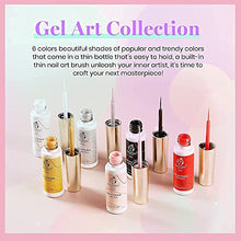 Load image into Gallery viewer, Beetles Gel Polish Nail Art Gel Liner Kit with 15ml Gel Base and Top Coat-6 Popular Black White Red Colors Gel Art Paint For Nails Thin Nail Art Brushes Gel Pens Soak OffGold Silver Glitters