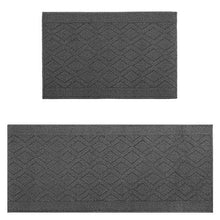 Load image into Gallery viewer, COSY HOMEER 48x20 Inch/30X20 Inch Kitchen Rug Mats Made of 100% Polypropylene 2 Pieces Soft Kitchen Mat Specialized in Anti Slippery and Machine Washable (Grey)