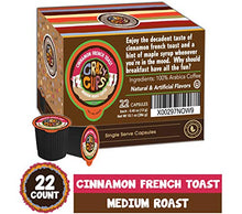 Load image into Gallery viewer, Crazy Cups Flavored Single-Serve Coffee for Keurig K-Cups Machines, Decaf Cinnamon French Toast, 22 Count