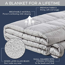 Load image into Gallery viewer, Snuggle Pro Premium Weighted Blanket Kids Set, 7lbs (41"x60", Gray), Breathable, Washable, Hypoallergenic & Heavy | Reversible Cooling Bamboo & Minky Dot Sensory Duvet Cover + Extra Gift
