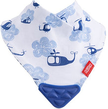 Load image into Gallery viewer, Nuby Reversible 2 Piece Teething Bib, Fire Engine, Blue Helicopter, 3 mo+