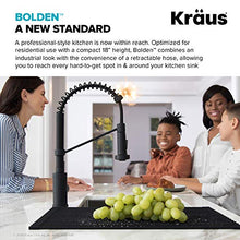 Load image into Gallery viewer, Kraus KPF-1610SFSMB Bolden 18-Inch Commercial Kitchen Faucet with Dual Function Pull-Down Sprayhead in All-Brite Finish, Spot Free Stainless Steel/Matte Black