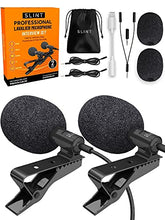 Load image into Gallery viewer, SLINT Lapel Microphone 2 Pack- Clip-On Microphones with Omnidirectional Condenser - Lavalier Lapel Mic Compatible with Android, GoPro, DSLR - Lav Mic for YouTube Recording