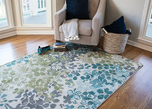 Load image into Gallery viewer, Mohawk Home Aurora Radiance Aqua Abstract Floral Area Rug, 5'x8', Blue/Green