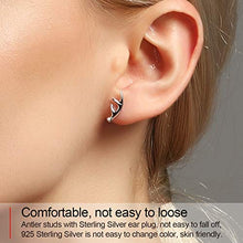 Load image into Gallery viewer, Jewever 925 Sterling Silver Deer Antlers Stud Earrings Women Jewelry