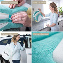 Load image into Gallery viewer, Organic Bamboo Baby Bath Flower Sink Insert Giftable 4PC Set | Baby Sink Bath Cushion, Bee Towel & Washcloth | Flower Baby Bath Sink Insert Infant Tub | Flower Bath Baby Bather for Newborns