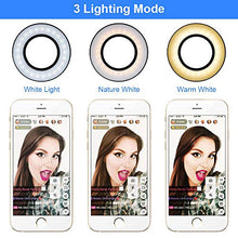 Load image into Gallery viewer, Rovtop Selfie Ring Light Cellphone Holder Ring Light Stand Live Stream Makeup, 3 Light Modes 10-Level Brightness 360 Rotating for iPhone Android Cell Phone, Black