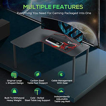 Load image into Gallery viewer, EUREKA ERGONOMIC 60 inch L Shaped Gaming Computer Desk, Multi-Functional Study Writing Corner Desk for Pc Gaming Home Office Laptop Computer Table, Black