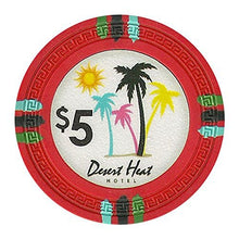 Load image into Gallery viewer, Claysmith Gaming Desert Heat Poker Chip Heavyweight 13.5-Gram Clay Composite – Pack of 50 ($5 Red)