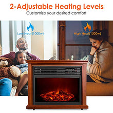 Load image into Gallery viewer, Electric Fireplace Heater with Remote - 1500W Infrared Heater with 3D Flames Effect, 800 Sq Ft Coverage, Space Heater with Thermostat, Fast Heating, No Noise, Safety Protection, Brightness Adjustable