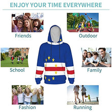 Load image into Gallery viewer, Flag of Cape Verde Print Hoodies Kids 3D Print Sweatshirts Long Sleeve Pullover Hoodies with Pocket for Teen Boys and Girls