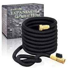 Load image into Gallery viewer, TheFitLife Flexible and Expandable Garden Hose - Strongest Triple Latex Core with 3/4" Solid Brass Fittings Free 8 Function Spray Nozzle, Easy Storage Kink Free Water Hose (50 FT)