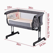Load image into Gallery viewer, Mika Micky Bedside Sleeper Easy Folding Portable Crib,Grey