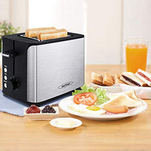 Load image into Gallery viewer, Toaster 2 Slice, Stainless Steel Bread Toaster, Extra Wide Slot Toaster with Bagel Gluten-Free Cancel Function 6-Shade Setting, Black
