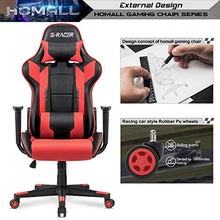 Load image into Gallery viewer, Homall Gaming Office High Back Computer PU Leather Desk PC Racing Executive Ergonomic Adjustable Swivel Task Chair with Headrest and Lumbar Support, Bk/Red