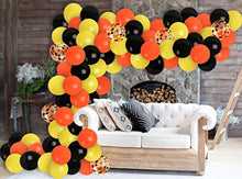 Load image into Gallery viewer, Construction Baby Boy Birthday Decorations Black Yellow and Orange Balloon Garland & Arch Black Yellow Orange Confetti Balloons Fall Balloon Party Supplies