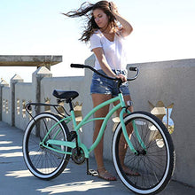 Load image into Gallery viewer, sixthreezero Around The Block Women's Single-Speed Beach Cruiser Bicycle, 26" Wheels, Cream with Black Seat and Grips