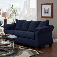 Load image into Gallery viewer, Roundhill Furniture Aruca Navy Blue Microfiber Pillow Back Sofas,