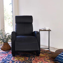 Load image into Gallery viewer, Wingback Recliner Chair Leather Single Modern Sofa Home Theater Seating for Living Room (Black)