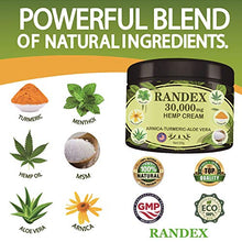 Load image into Gallery viewer, RANDEX 30000MG Organic Hemp Cream, Natural for Sore Muscles, Stiff Joints, and Aching Knees, Shoulders, or Body, Extra Strength