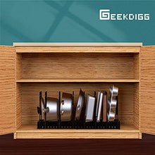 Load image into Gallery viewer, GeekDigg pan organization and storage, adjustable height and position pot rack organizer for cabinet