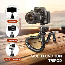 Load image into Gallery viewer, UBeesize Flexible Cell Phone Tripod, Mini Travel Tripod Stand with Wireless Remote Shutter, Universal Adapter Compatible with iPhone, Android, GoPro, DSLR, Action Camera. (Silver)