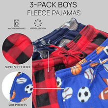 Load image into Gallery viewer, 3 Pack: Big Boys Pajama Pants Fleece Plush Pjs Kids Pajamas Christmas Clothes Lounge Flannel Bottoms Youth Teen Sleep wear,Set 8-Size 12/14