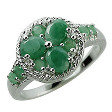 Load image into Gallery viewer, Carillon 1.12 Carat Sakota Emerald Oval Shape Natural Non-Treated Gemstone 14K White Gold Ring Engagement Jewelry for Women & Men