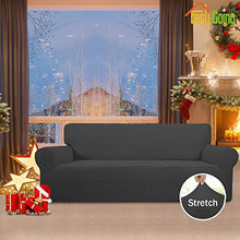 Load image into Gallery viewer, Easy-Going Stretch Sofa Slipcover 1-Piece Couch Sofa Cover Furniture Protector Soft with Elastic Bottom for Kids, Spandex Jacquard Fabric Small Checks(Sofa,Dark Gray)